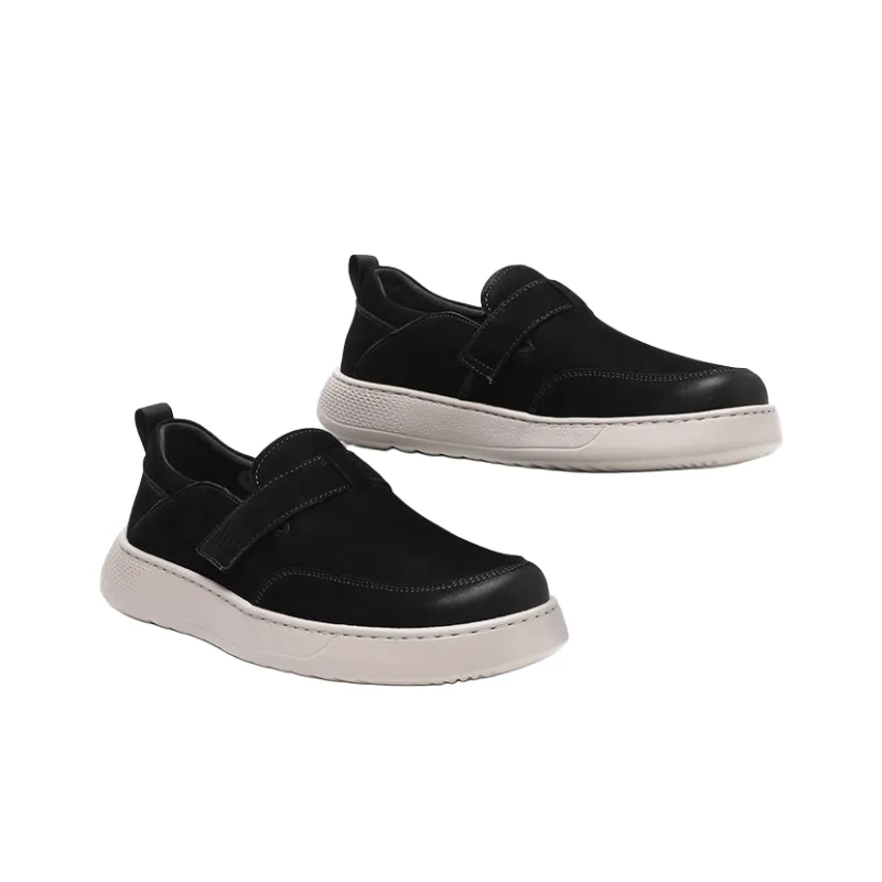 ELLE HOMME Slip Resistant Cushioning Abrasion Resistant Balance Low Top Skateboard Shoes Men's Black-2