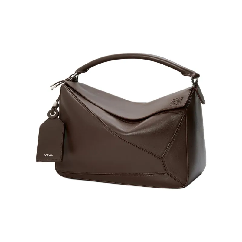 LOEWE Sheepskin Shoulder Bag, Crossbody Bag, Handbag Tubas Women's Brownie Dark Brown-0