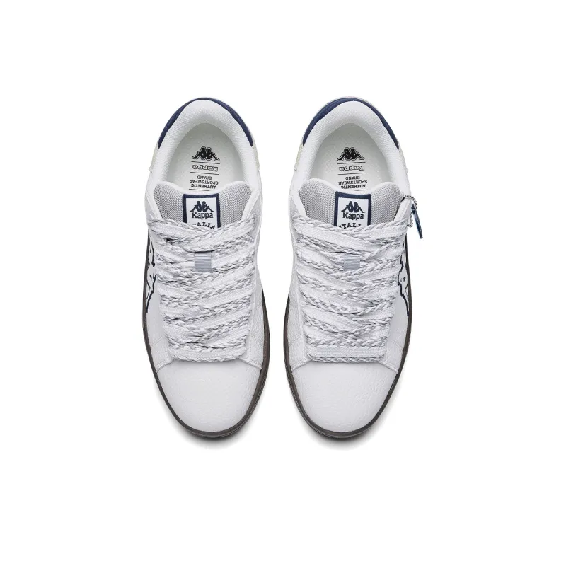 Kappa Back to Back Anti Slip Wear Resistant Low Top Skateboard Shoes Unisex White Blue-3