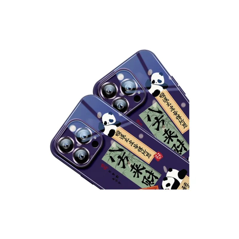 Sen Dog Glass Material Advanced Niche Panda Cute Phone Cases Suitable For Apple 15Promax/Pro/Plus/14/13/12-1