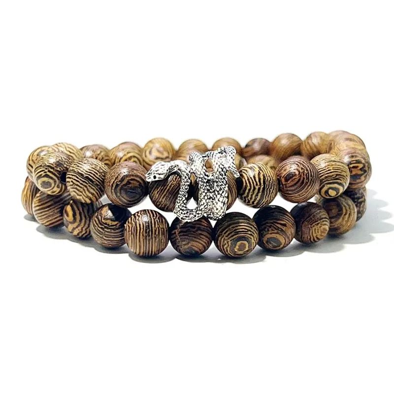 JUANLAN Redwood Wooden Bracelets Unisex-5