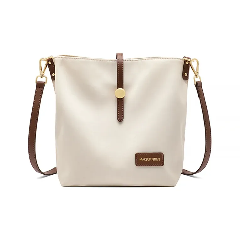 MAKEUP KITTEN Fabric+Synthetic Leather Shoulder Bag Crossbody Bag Regular Women's Ecru-1