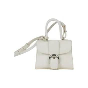 Delvau Cow Leather Tote Bag Shopping Bag Shoulder Bag Crossbody Bag Handbag Mini Women's White