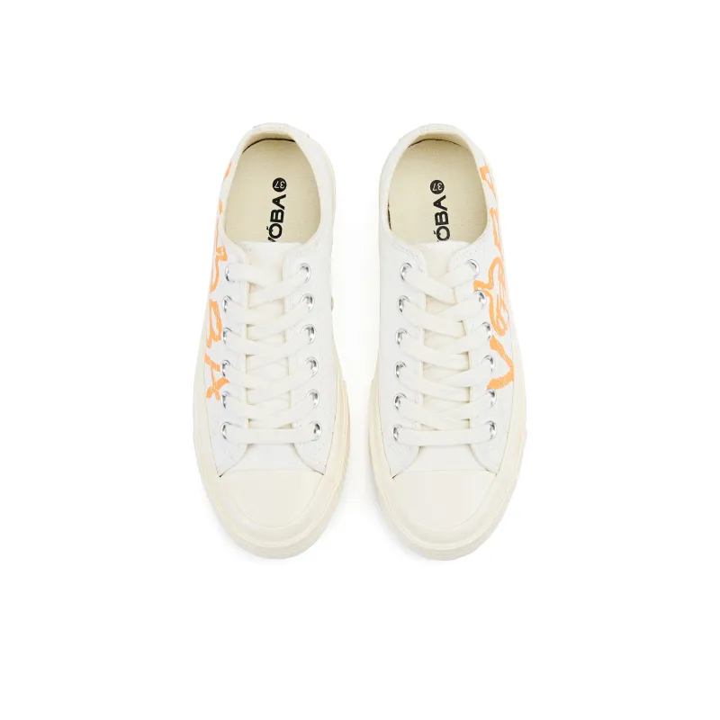 VOBA X TFBOYS 10th Anniversary Co branded Series Canvas Shoes Unisex Low Top Orange-3