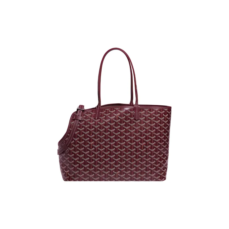 GOYARD Chien Gris Canvas With Leather Pet Bag Unisex Burgundy-1