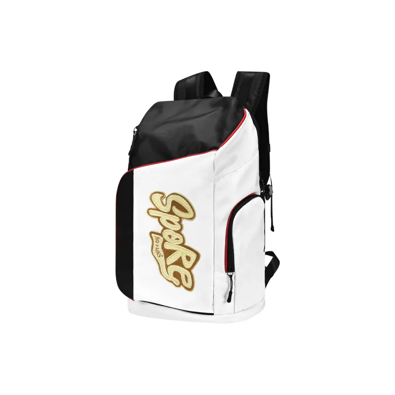 Spare No Pains. Polyester Backpack Training Bag Unisex Black White-2