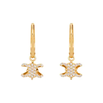 CELINE Gold Plated Earrings Women's Gold