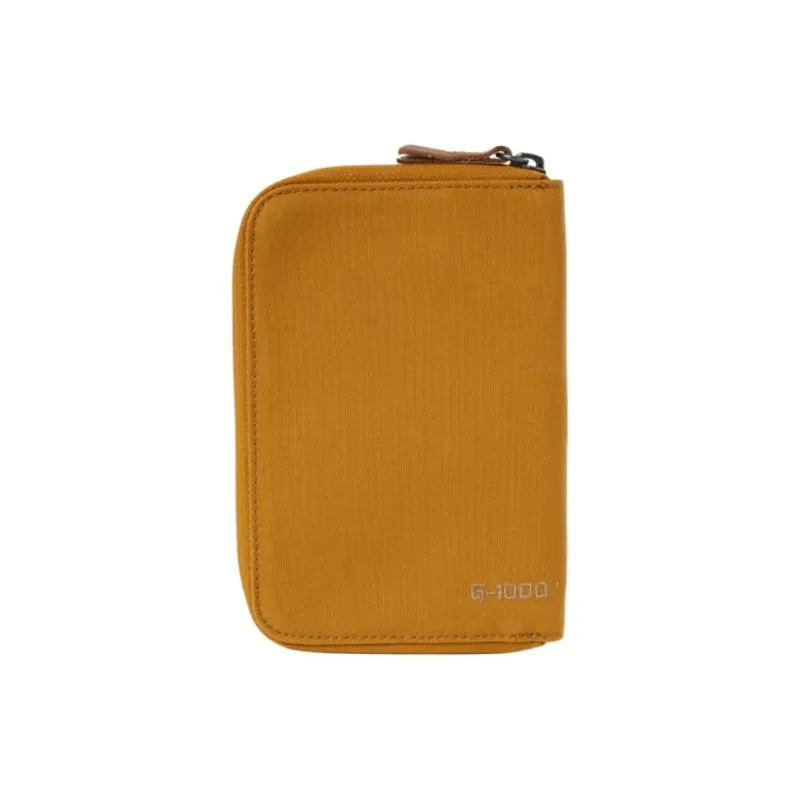 Fjallraven Cotton With Cow Leather Detail Passport Holder Wallet Unisex Oak-Colored-2