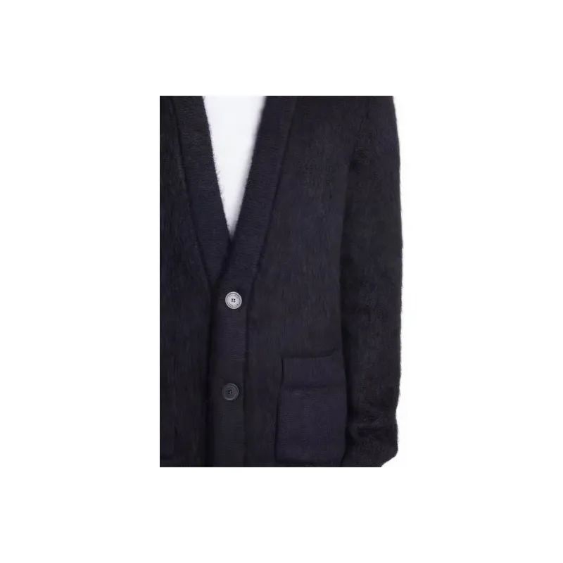 BALMAIN Logo Detailed V Neck Cardigan-5