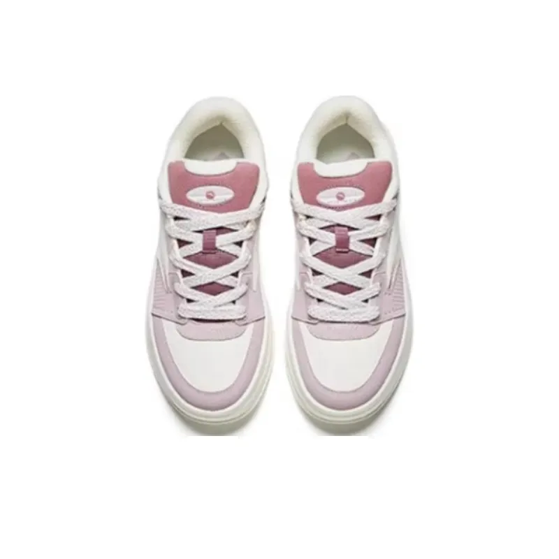 Anta Arrogant Travel Slip Resistant Low Top Skateboard Shoes Women's White Pink-3