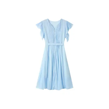 EIDOLON GRAIN Short Sleeved Dress Women's Blue