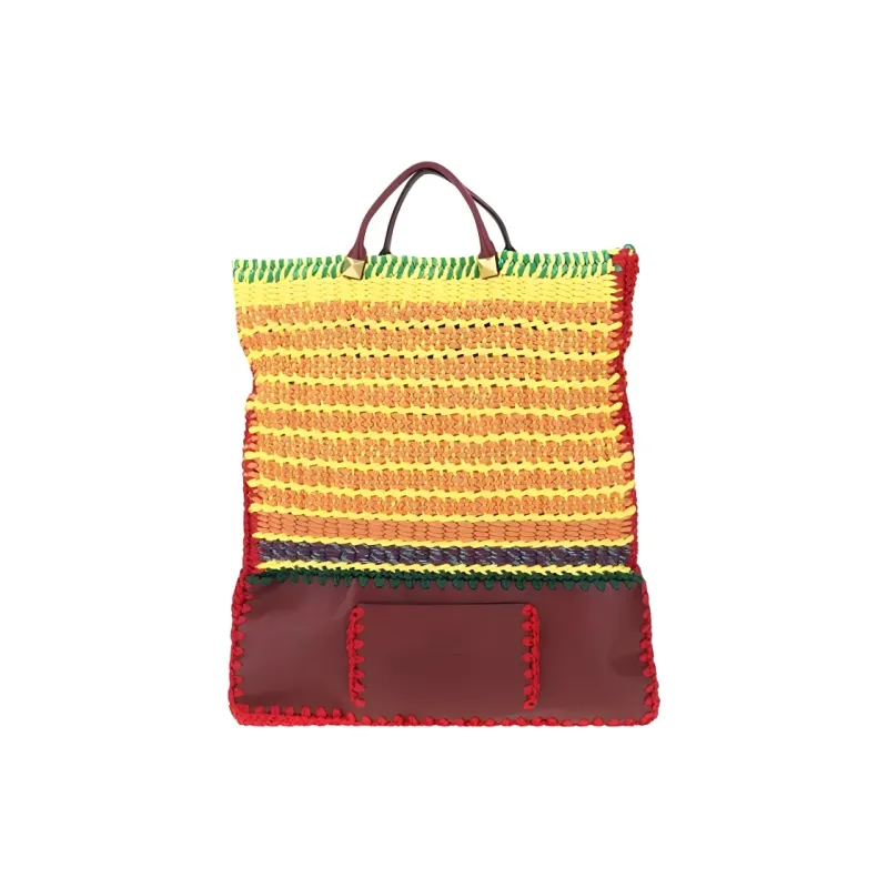 Valentino Crochet Cow Leather Tote Bag, Shopping Bag, Shoulder Bag, Crossbody Bag, Handbag Regular Women's-0