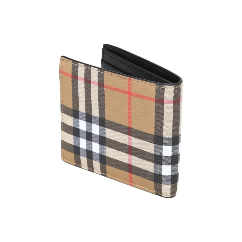 Burberry Canvas Card Holder Wallet Men's Archive Beige-5