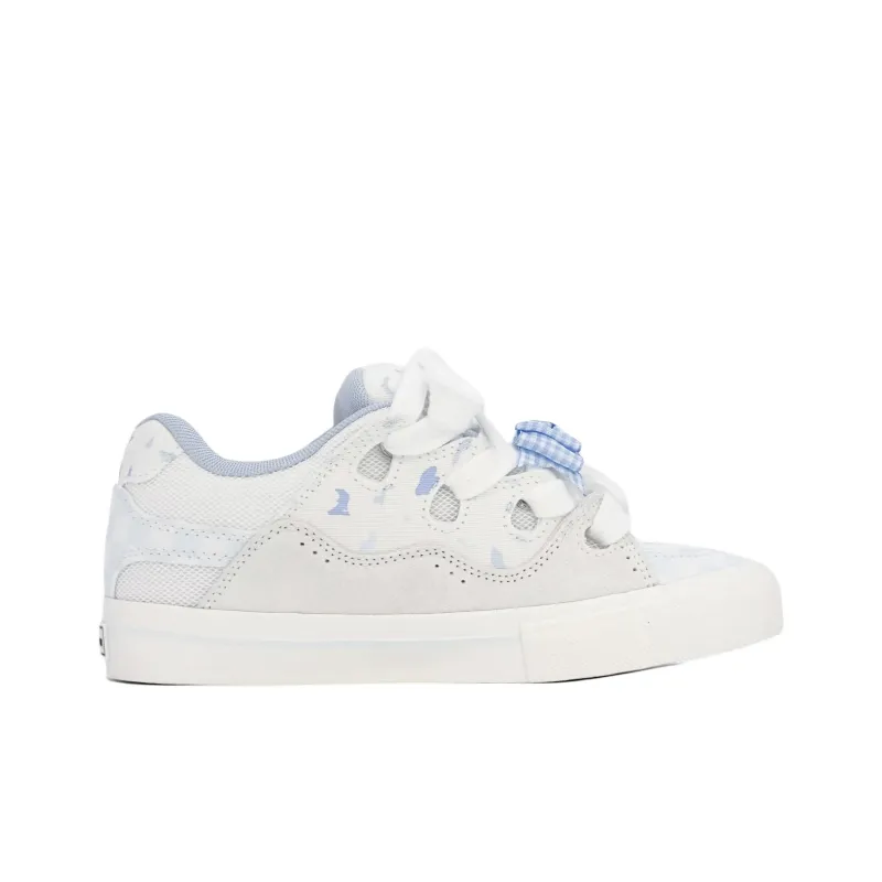 Yalu Wear resistant And Lightweight Low Top Skateboard Shoes Women's Cream Blue-8
