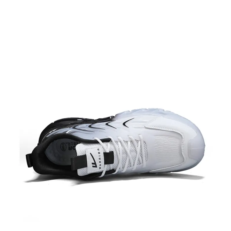 Warrior Coverage Height Increasing Abrasion Resistant Lightweight Slip Resistant Low Top Casual Shoes Men's White Black-2