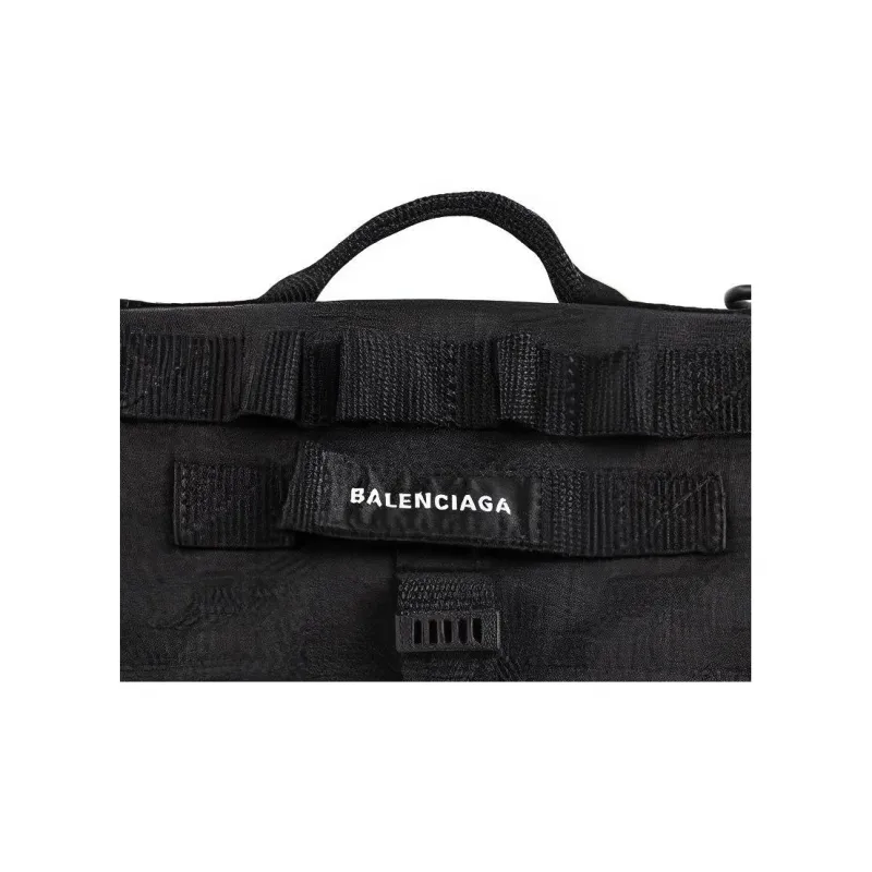Balenciaga Army Nylon Messenger Bag, Portable Crossbody Bag, Shoulder Bag Women's Black-4