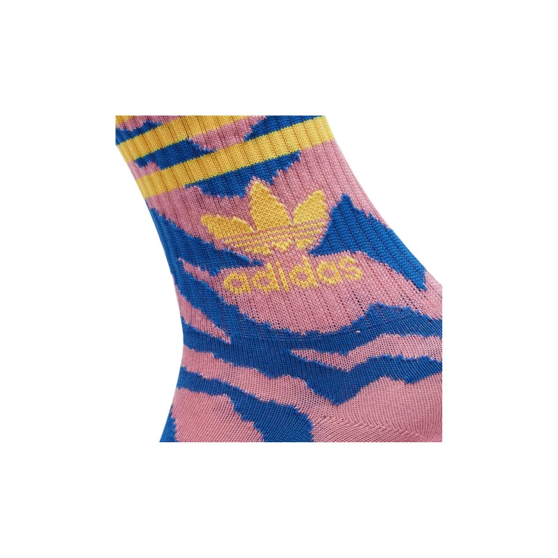 Adidas Originals x FARM RIO CREW Mid-Calf Socks Unisex 2 Pack Blue/Blissful Pink-1
