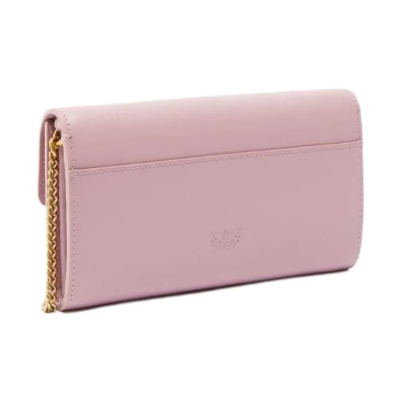 PINKO Love Bag Cow Leather Wallet, Crossbody Bag, Shoulder Bag Women's Pink-1