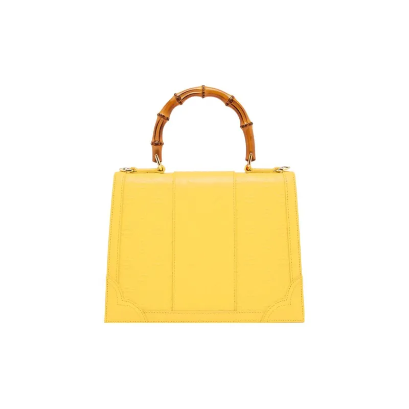 CASABLANCA Genuine Leather Shoulder Bag Crossbody Bag Handbag Women's Yellow-2