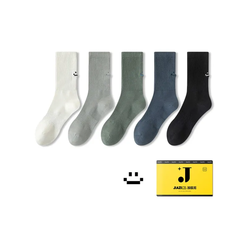 JIAZINI Mid Calf Socks Men's 5 Pack-0