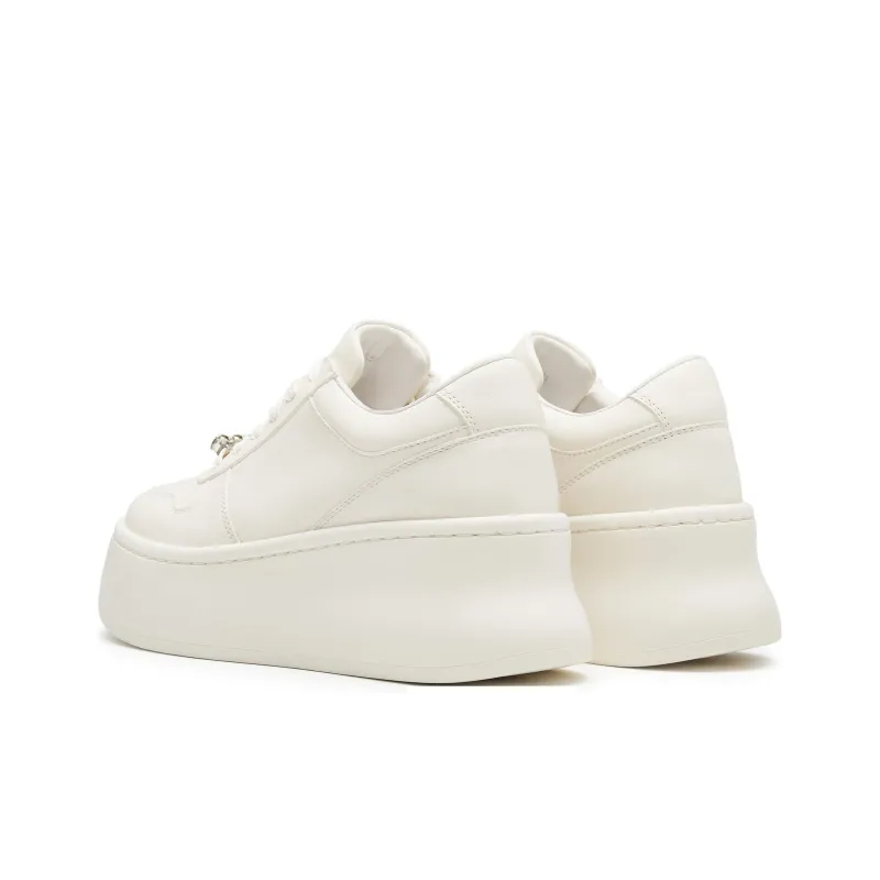 Staccato Low Top Skateboard Shoes Women's Cream White-2