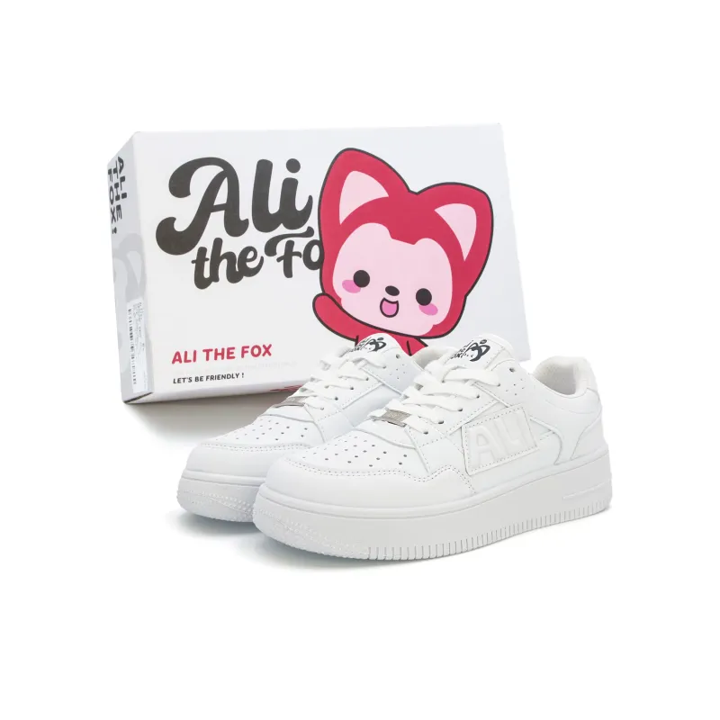 ALI THE FOX Low Top Skateboard Shoes Unisex White-20