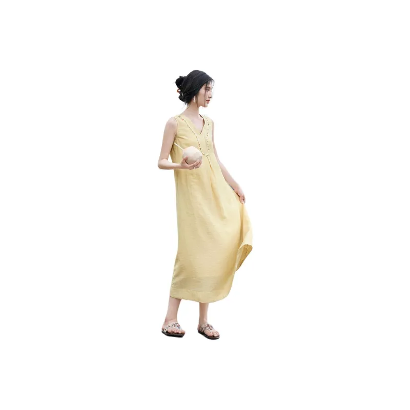 XWI Sleeveless Dresses Women's Yellow-0