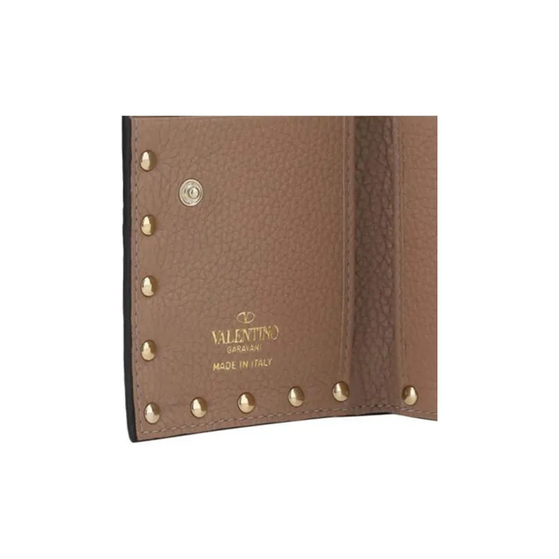 Valentino GARAVANIRockstud Calfskin Card Holder Card Holder Women's Dusty Pink-4
