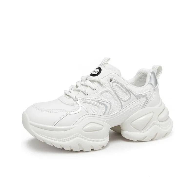 C°BANNER Height Increasing Wear-Resistant Breathable Slip-Resistant Low-Top Chunky Sneakers Women's-12