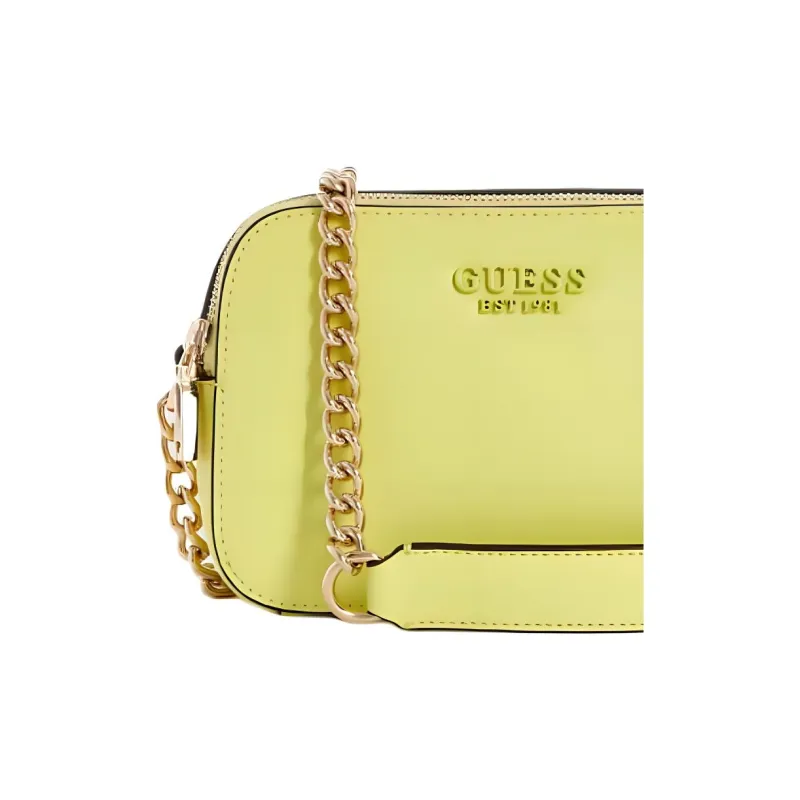 GUESS Smooth Artificial Leather One Shoulder Camera Bag Crossbody Bag Women's Yellow-4