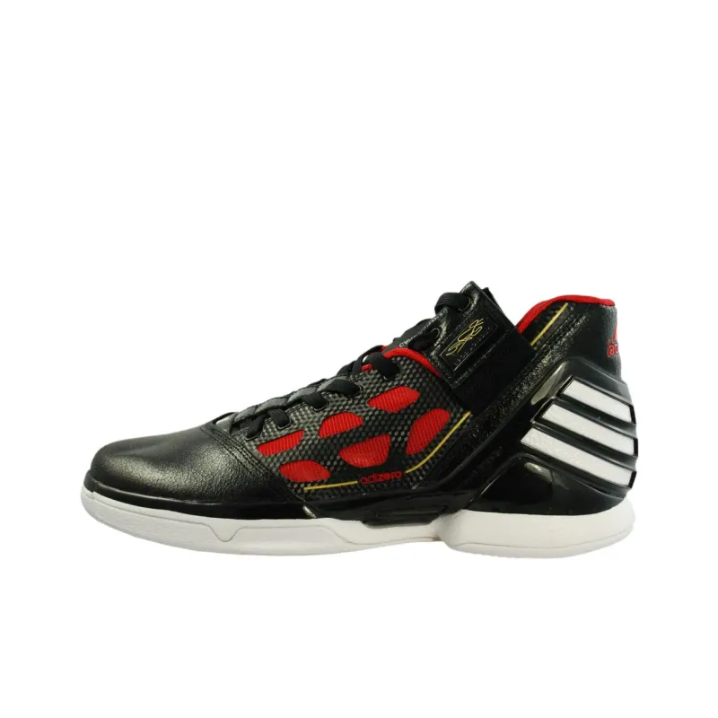 Adidas AdiZero Rose 2 Anti Slip Wear Resistant Mid Top Basketball Shoes Unisex Black Red-0
