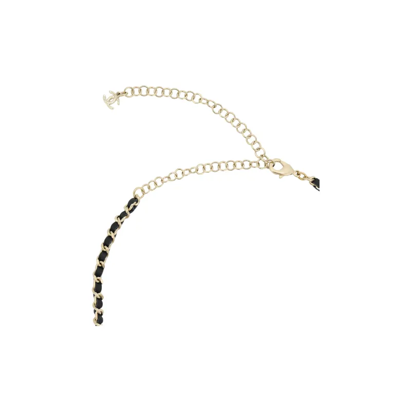 CHANEL Rhinestone Necklaces Women's Gold-3