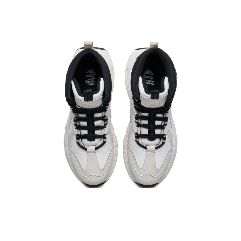 Kappa Slip Resistant And Abrasion Resistant Coverage High Top Outdoor Shoes Unisex Black White-3