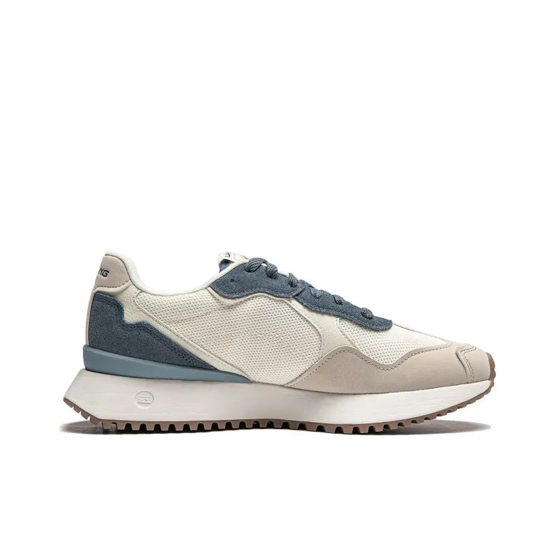LiNing Zaiwu Cushioning Anti-Slip And Wear-Resistant Height Increasing Low-Top Casual Shoes Men's White Gray Blue-1