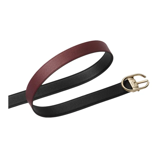 CARTIER Cow Leather Gold Plated Leather Belts Unisex Black 3CM-2