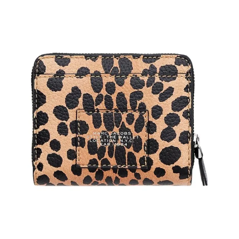 MARC JACOBS Eggstone Grain Leather Wallet Mini Women's Leopard-1