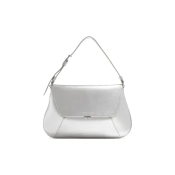 AMINA MUADDI Calfskin Shoulder Bag Women's Silver
