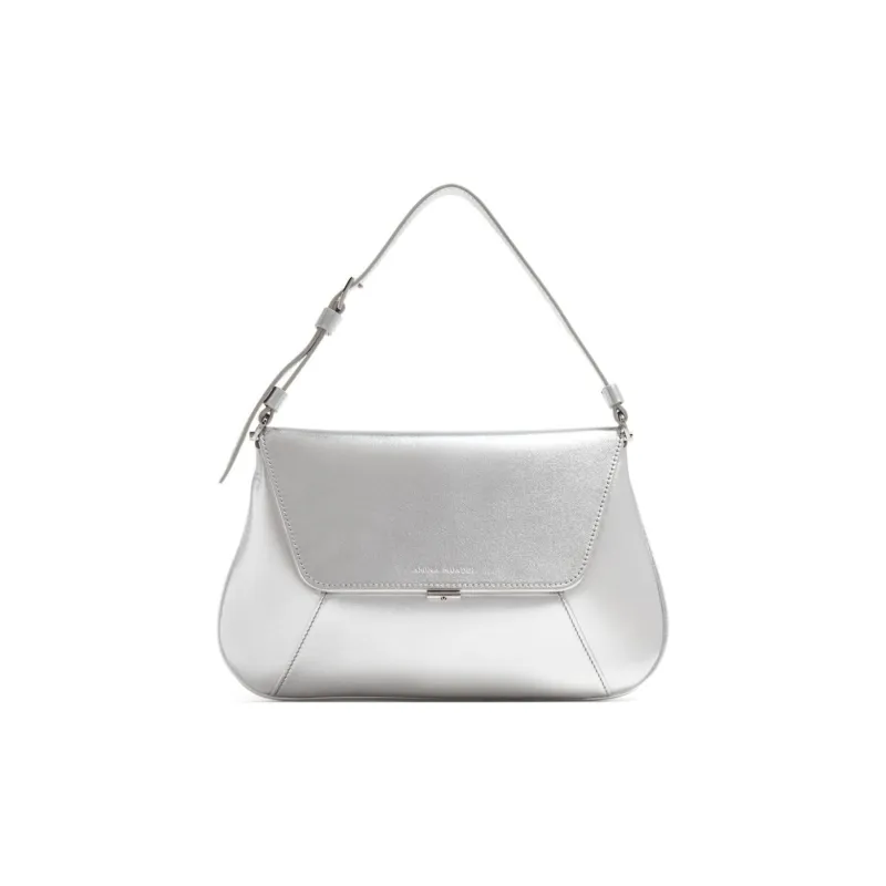 AMINA MUADDI Calfskin Shoulder Bag Women's Silver-0