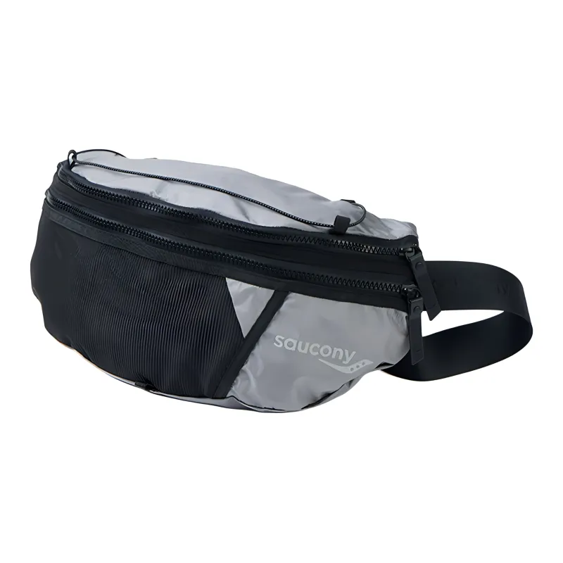 Saucony Polyamide One Shoulder Crossbody Bag, Sling Bag, Fanny Pack Unisex Dazzling Color White Silver-1