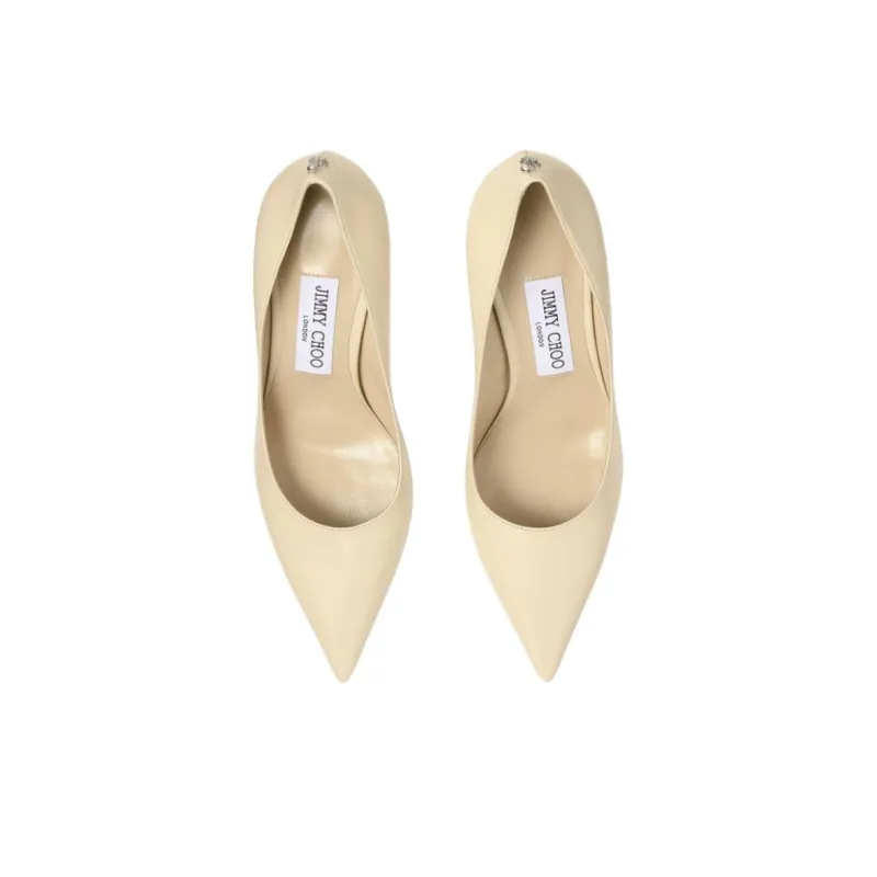 Jimmy Choo LOVE Slim Heel High Heels 8.5cm Women's Light Yellow-4