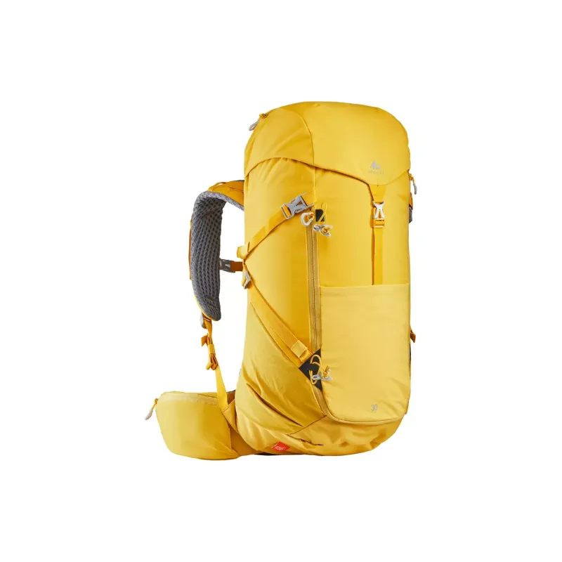 DECATHLON 30L Mountaineering Bag Double Shoulder Outdoor Bag Backpack Polyester Light Ginger Yellow Unisex-0