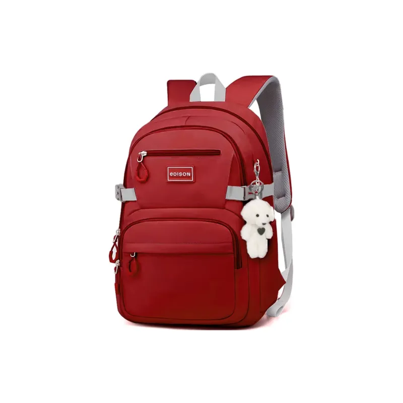 EDISON Polyester Oxford Backpack Regular Unisex Black/Sky Blue/Pink/Red-7