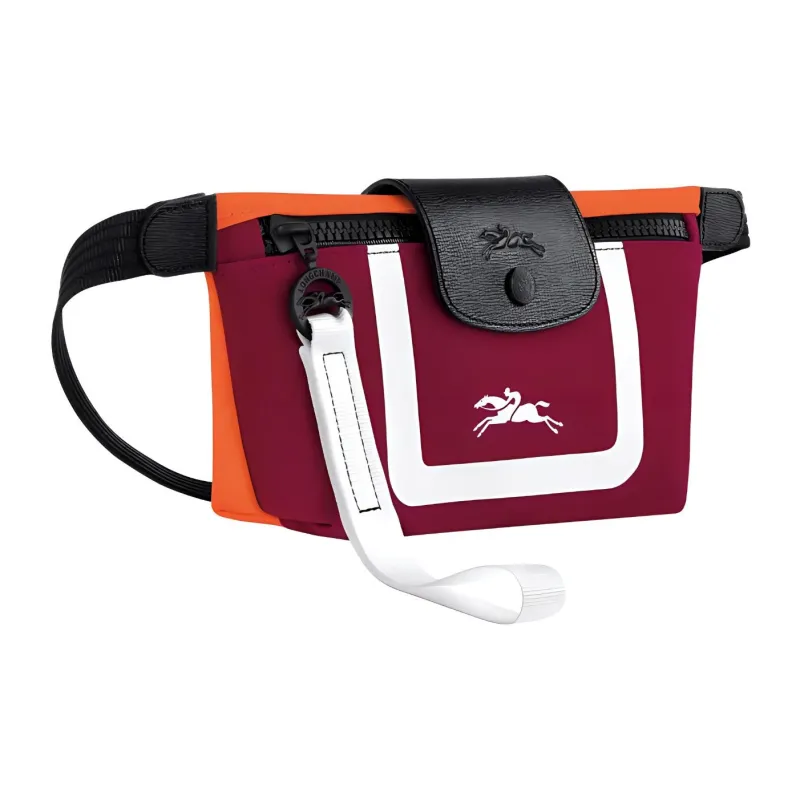 LONGCHAMP Le Pliage Canvas With Leather Trim Canvas Bag, Fanny Pack, Shoulder Bag, Crossbody Bag Women's Burgundy-1