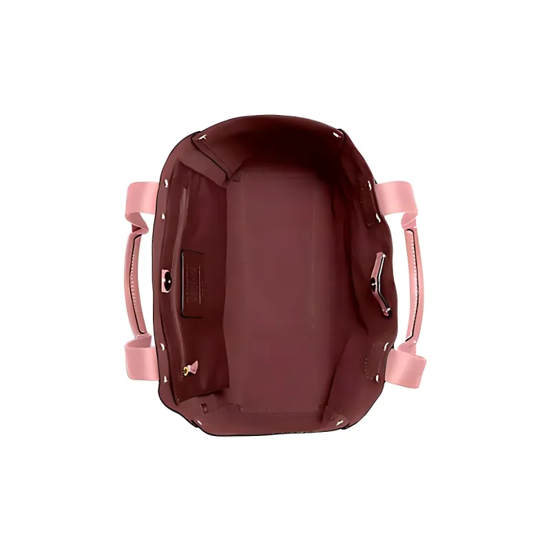 COACH Derby Leather Handbag Crossbody Bag One Shoulder Square Bag Medium Size Women's Cherry Blossom Pink-1