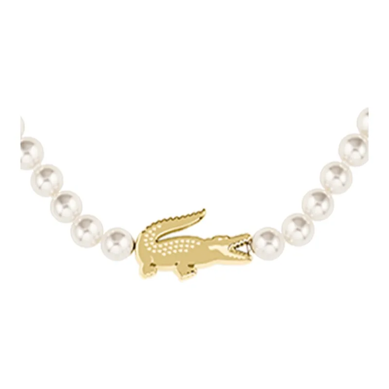 LACOSTE Stainless Steel Necklaces Women's Gold/White 2040429-2