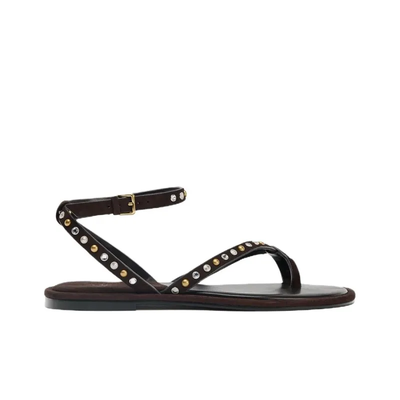 ZARA One Strap Sandals Women's Brown-1