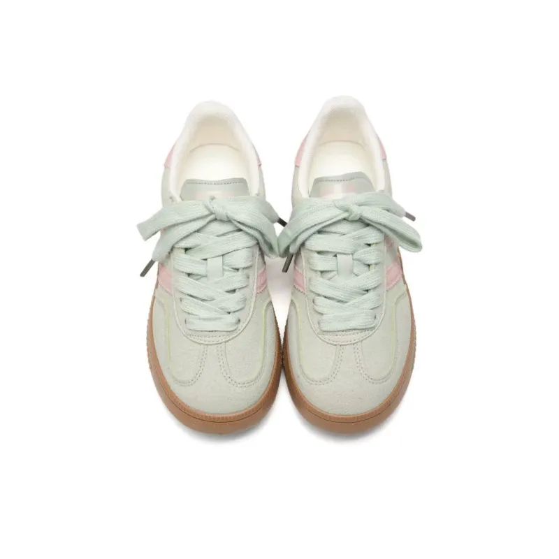 SHUXIAOBEI Vintage German Army Trainers Cushioning, Wear Resistant Low Top Skateboard Shoes Women's-28