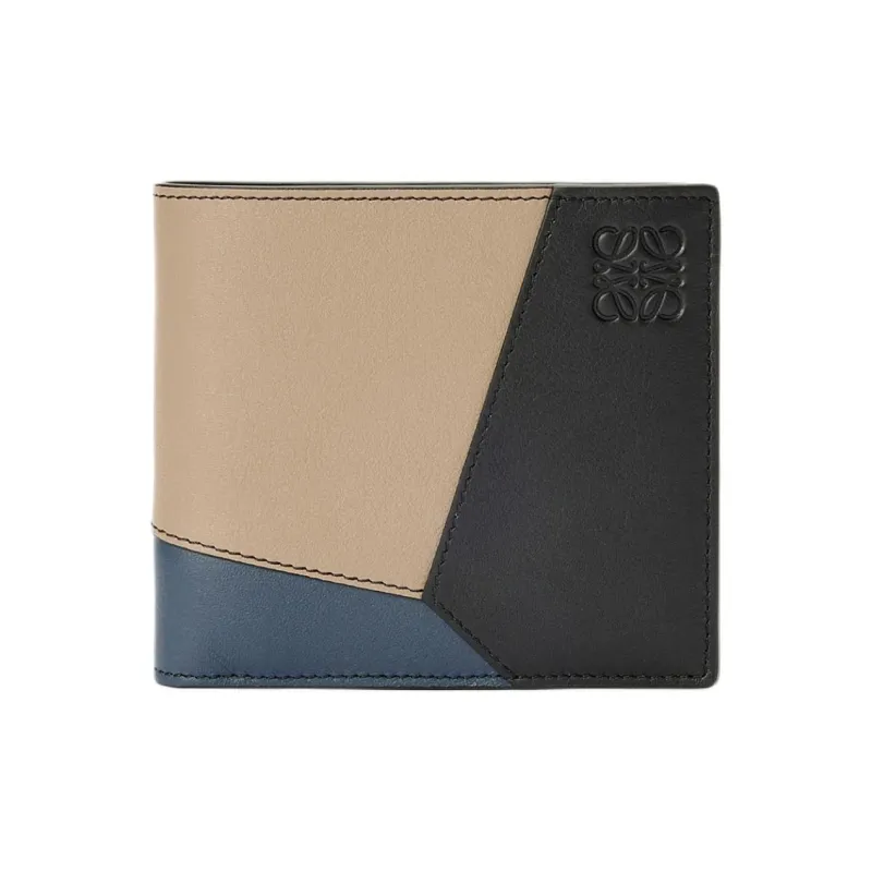LOEWE Puzzle Cow Leather Wallet Men's Dye Indigo & Heather Gray-0