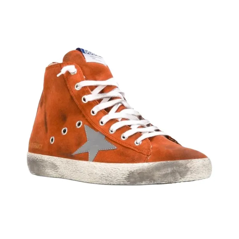 Golden Goose Francy High Top Skateboard Shoes Men's Orange-1