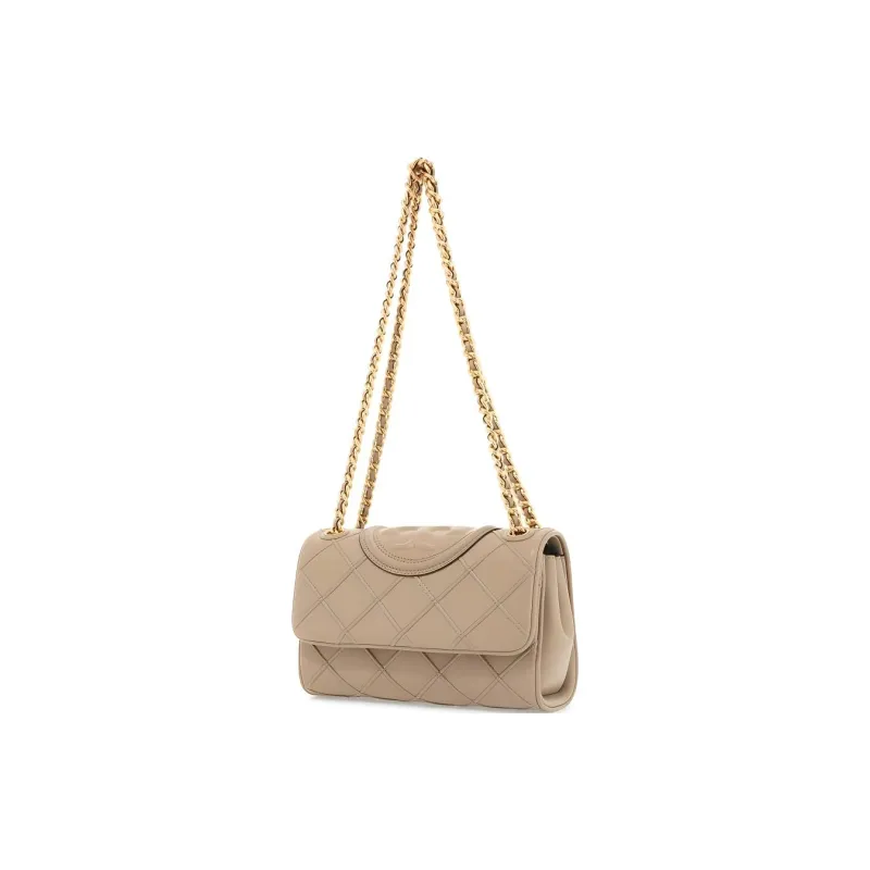 TORY BURCH Fleming Calfskin Crossbody Bag Shoulder Bag Small Size Women's Brown-3